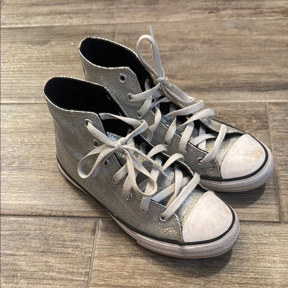 Converse Silver High-Top Sneakers Timeless Design